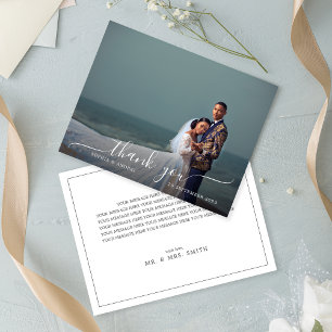 Moderne Minimalistische Script Border Wedding Dankeskarte
