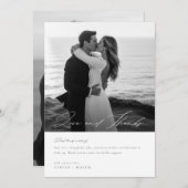 Moderne Minimalistische Script Calligraphy Foto We Dankeskarte (Vorne/Hinten)