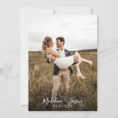 Moderne Minimalistische Script Calligraphy Foto We Einladung (Rückseite)