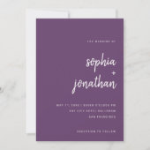 Moderne Minimalistische Script Cassis | Hochzeit Einladung (Vorderseite)