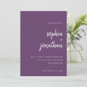 Moderne Minimalistische Script Cassis | Hochzeit Einladung (Stehend Vorderseite)