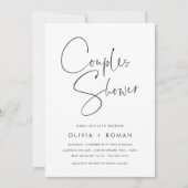 Moderne Minimalistische Script Couples Dusche Foto Einladung (Vorderseite)