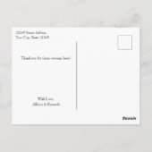 Moderne Minimalistische Script Custom Foto Hochzei Postkarte (Rückseite)