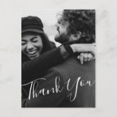 Moderne Minimalistische Script Custom Foto Hochzei Postkarte (Vorderseite)