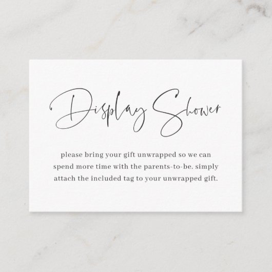 Moderne Minimalistische Script-Display-Dusche Begleitkarte (Vorderseite)