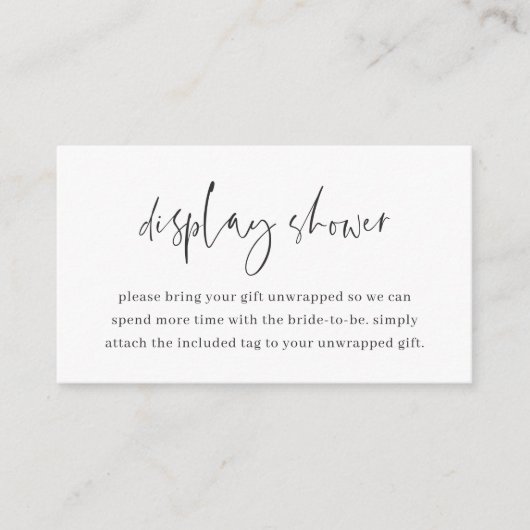 Moderne Minimalistische Script-Display-Dusche Begleitkarte (Vorderseite)