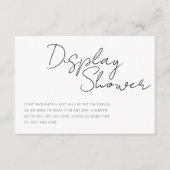 Moderne Minimalistische Script-Display-Showeinlage Begleitkarte (Vorderseite)