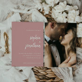 Moderne Minimalistische Script-Dusty-Rose | Foto z Save The Date