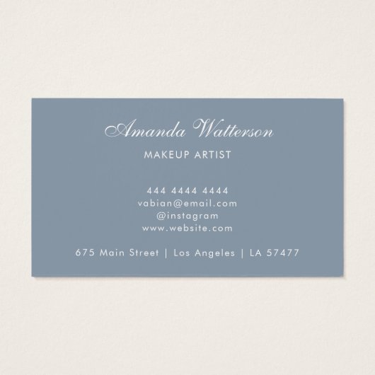 Moderne Minimalistische Script Dusty Rose Visitenk (Rückseite)