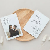 Moderne Minimalistische Script Foto Classic Weddin Einladung