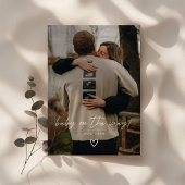 Moderne minimalistische Script-Foto-Schwangerschaf Ankündigung