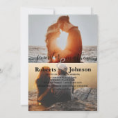 Moderne minimalistische Script-Fotos Hochzeitseinl Einladung (Rückseite)