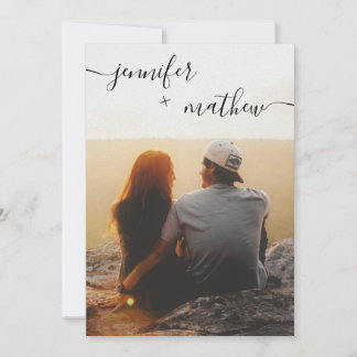 Moderne minimalistische Script-Fotos Hochzeitseinl Einladung