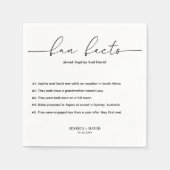 Moderne Minimalistische Script-Fun-Fakten Hochzeit Serviette (Vorderseite)