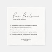 Moderne Minimalistische Script-Fun-Fakten Hochzeit Serviette (Vorderseite)
