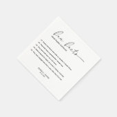 Moderne Minimalistische Script-Fun-Fakten Hochzeit Serviette (Ecke)