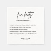 Moderne Minimalistische Script-Fun-Fakten Hochzeit Serviette (Vorderseite)
