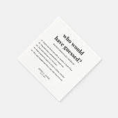 Moderne Minimalistische Script-Fun-Fakten Hochzeit Serviette (Ecke)