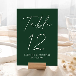 Moderne Minimalistische Script Green Wedding Table