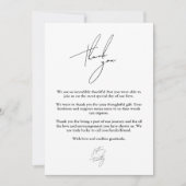 Moderne Minimalistische Script-Hochzeit Danke-Card Einladung (Vorderseite)