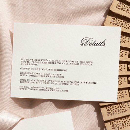 Moderne Minimalistische Script-Hochzeitkarte Begleitkarte