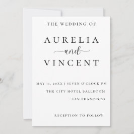 Moderne Minimalistische Script-Hochzeitkarte Feiertagskarte