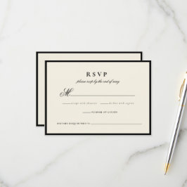 Moderne Minimalistische Script-Hochzeitkarte RSVP Karte