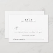 Moderne Minimalistische Script-Hochzeitkarte RSVP Karte (Vorne/Hinten)