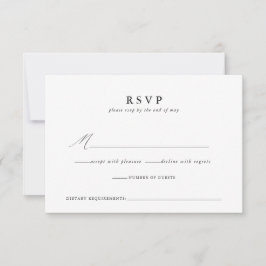 Moderne Minimalistische Script-Hochzeitkarte RSVP Karte