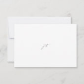 Moderne Minimalistische Script-Hochzeitkarte RSVP Karte (Rückseite)