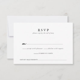 Moderne Minimalistische Script-Hochzeitkarte RSVP Karte