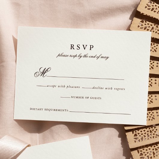 Moderne Minimalistische Script-Hochzeitkarte RSVP Karte