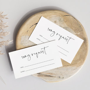 Moderne Minimalistische Script-Hochzeitssong-Anfra Begleitkarte