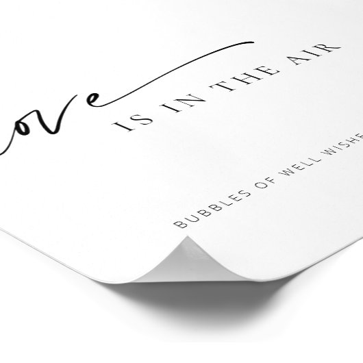 Moderne Minimalistische Script-Liebe in Air Weddin Poster (Ecke)
