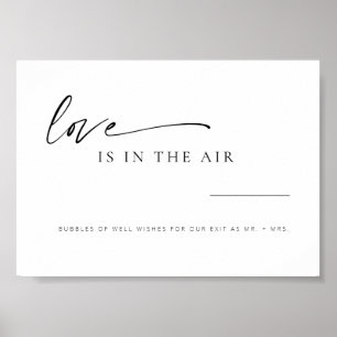 Moderne Minimalistische Script-Liebe in Air Weddin Poster