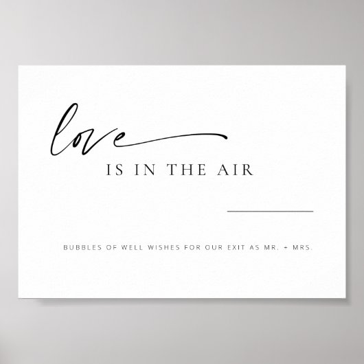 Moderne Minimalistische Script-Liebe in Air Weddin Poster (Vorne)
