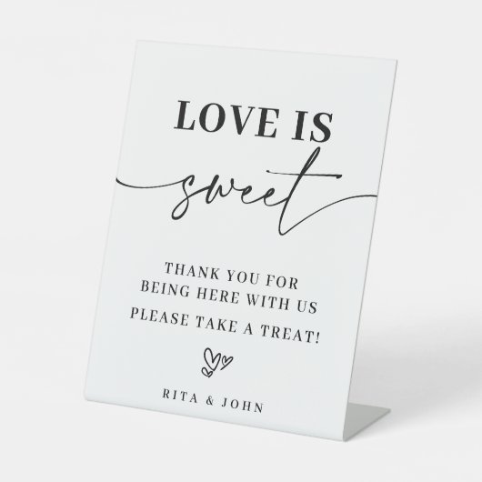 Moderne Minimalistische Script-Liebe ist Sweet Fev Sockelschild (Vorderseite)