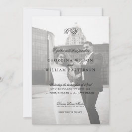 Moderne Minimalistische Script Monogram Wedding Einladung