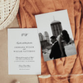 Moderne Minimalistische Script Monogram Wedding Einladung