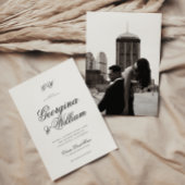 Moderne Minimalistische Script Monogram Wedding Einladung