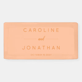 Moderne Minimalistische Script-Peach-Hochzeit Banner