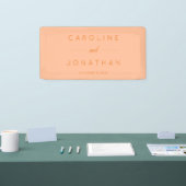 Moderne Minimalistische Script-Peach-Hochzeit Banner (Messe)