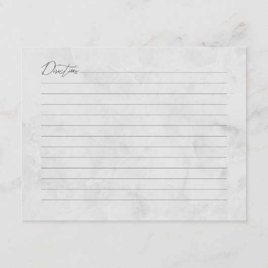 Moderne Minimalistische Script-Rezept-Karte aus Ma Begleitkarte (Rückseite)