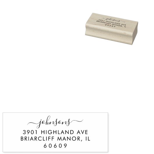 Moderne Minimalistische Script-Rücksendeadresse Gummistempel (Stempel)