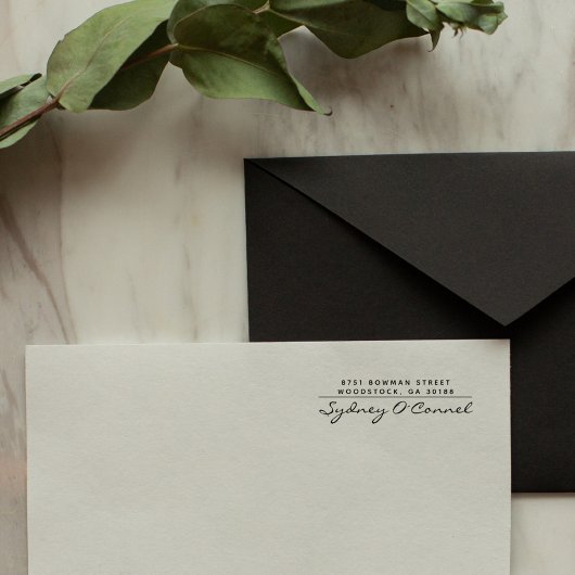 Moderne Minimalistische Script-Rücksendeadresse Permastempel