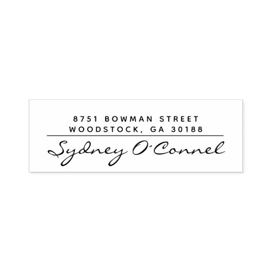 Moderne Minimalistische Script-Rücksendeadresse Permastempel (Design)