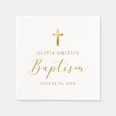 Moderne Minimalistische Script-Taufe Serviette (Vorderseite)