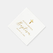 Moderne Minimalistische Script-Taufe Serviette (Ecke)