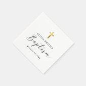 Moderne Minimalistische Script-Taufe Serviette (Ecke)