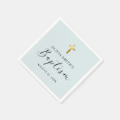 Moderne Minimalistische Script-Taufe Serviette (Ecke)